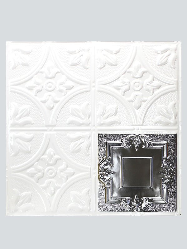 Metal Ceiling Tiles | Pattern 110 | Color: Gloss White | Size: 24" x 24" - Wall & Ceiling Tiles - Metal Ceiling Express