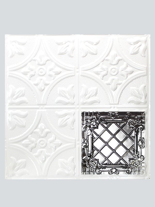 Metal Ceiling Tiles | Pattern 111 | Color: Gloss White | Size: 24" x 24" - Wall & Ceiling Tiles - Metal Ceiling Express