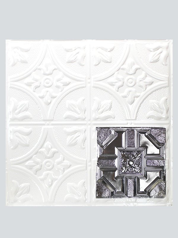 Metal Ceiling Tiles | Pattern 113 | Color: Gloss White | Size: 24" x 24" - Wall & Ceiling Tiles - Metal Ceiling Express
