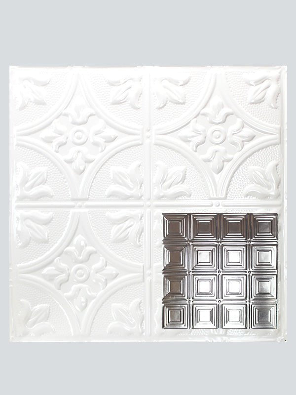 Metal Ceiling Tiles | Pattern 120 | Color: Gloss White | Size: 24" x 24" - Wall & Ceiling Tiles - Metal Ceiling Express