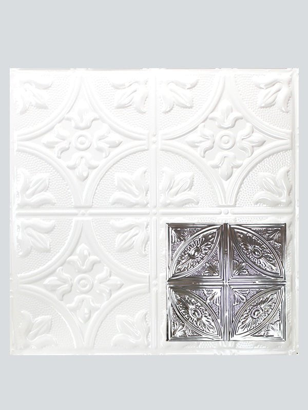 Metal Ceiling Tiles | Pattern 124 | Color: Gloss White | Size: 24" x 24" - Wall & Ceiling Tiles - Metal Ceiling Express