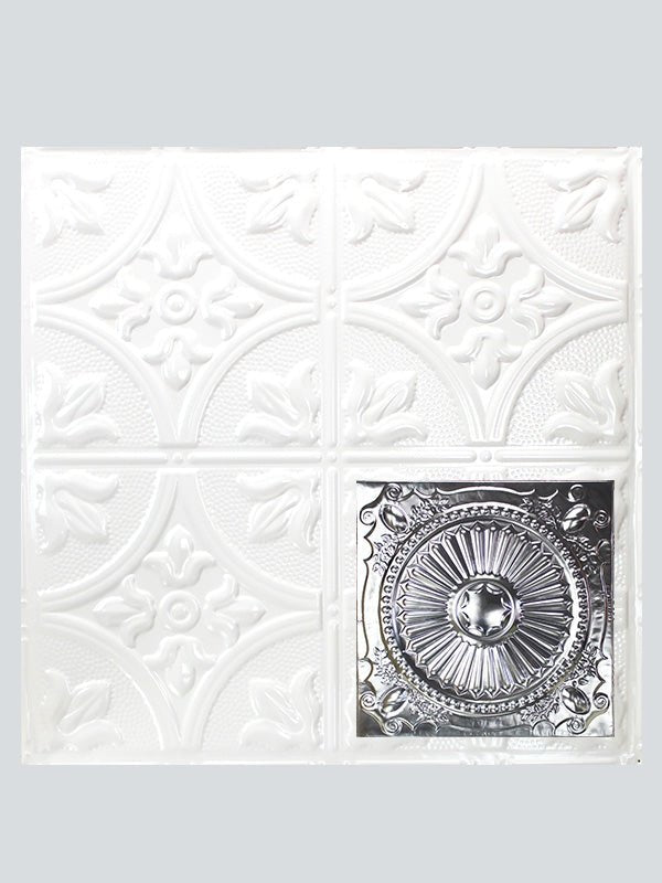Metal Ceiling Tiles | Pattern 126 | Color: Gloss White | Size: 24" x 24" - Wall & Ceiling Tiles - Metal Ceiling Express