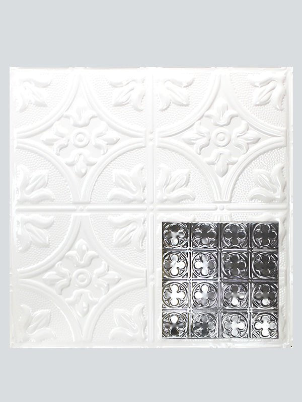 Metal Ceiling Tiles | Pattern 135 | Color: Gloss White | Size: 24" x 24" - Wall & Ceiling Tiles - Metal Ceiling Express