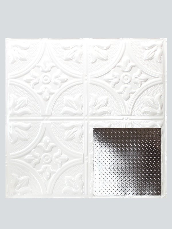 Metal Ceiling Tiles | Pattern dia | Color: Gloss White | Size: 24" x 24" - Wall & Ceiling Tiles - Metal Ceiling Express