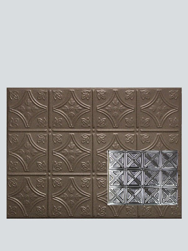 Metal Ceiling Backsplash Tiles | Pattern 131b | Color: Mochachip | Size: 18" x 24" - Wall & Ceiling Tiles - Metal Ceiling Express