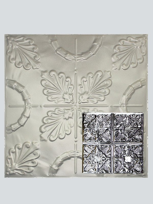 Metal Ceiling Tiles | Pattern 105 | Vintage Gothic - Nickel Vein - Metal Ceiling Express