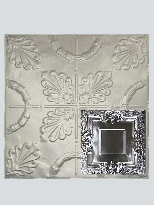 Metal Ceiling Tiles | Pattern 110 | Victorian Mirror - Nickel Vein - Metal Ceiling Express