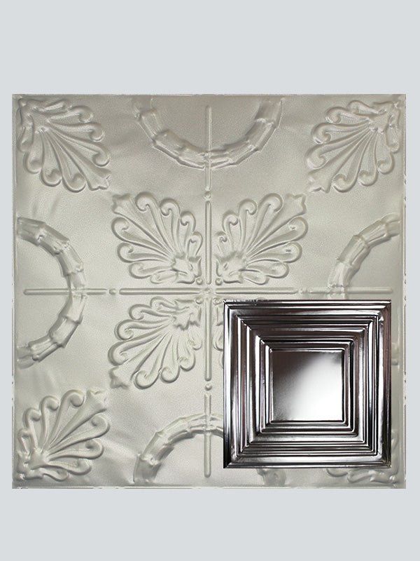 Metal Ceiling Tiles | Pattern 115 | Framed Gallery - Nickel Vein - Metal Ceiling Express