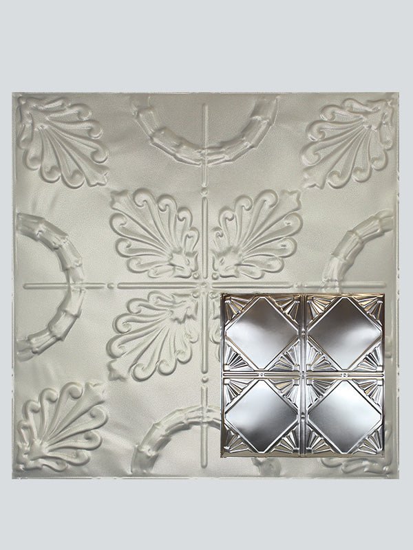 Metal Ceiling Tiles | Pattern 118 | Classic Four Diamond - Nickel Vein - Metal Ceiling Express