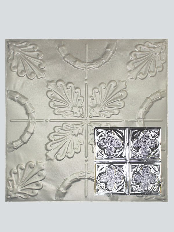 Metal Ceiling Tiles | Pattern 134 | Four Leaf Clover - Nickel Vein - Metal Ceiling Express