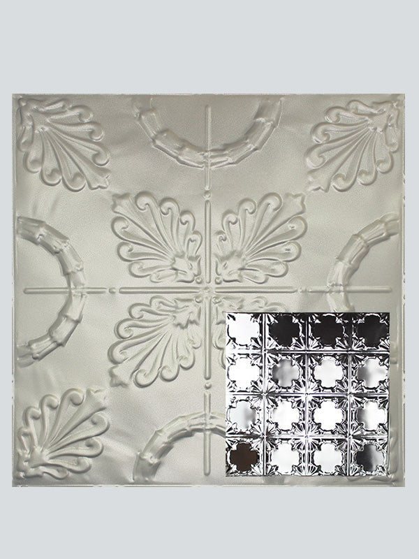Metal Ceiling Tiles | Pattern 137 | Gothic Prominence - Nickel Vein - Metal Ceiling Express