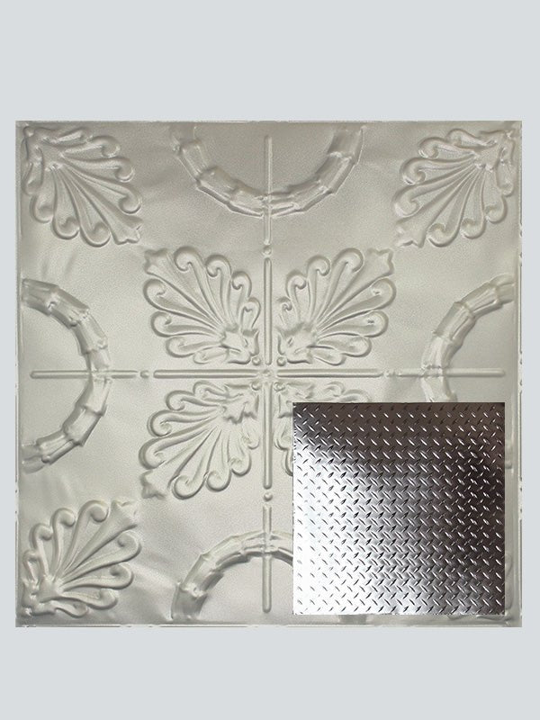 Metal Ceiling Tiles | Diamond Plate - Nickel Vein - Metal Ceiling Express