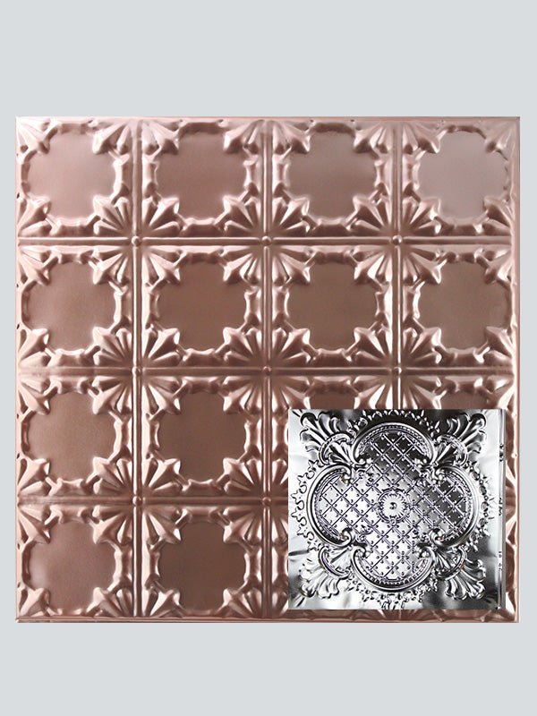 Metal Ceiling Tiles | Pattern 104 | Elegant Clover - Penny Pearl - Metal Ceiling Express