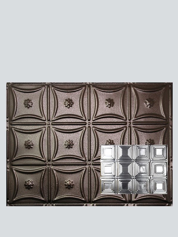 Metal Ceiling Backsplash Tiles - Pattern 120b - Color: Penny Vein - Size: 18" x 24" - Wall & Ceiling Tiles - Metal Ceiling Express