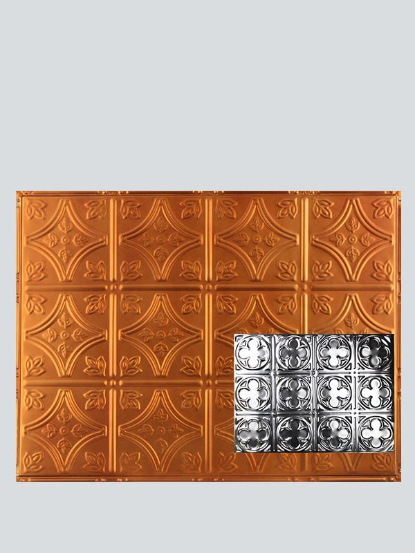 Metal Ceiling Backsplash Tiles | Pattern 135b | Color: Satin Transparent Copper | Size: 18" x 24" - Wall & Ceiling Tiles - Metal Ceiling Express
