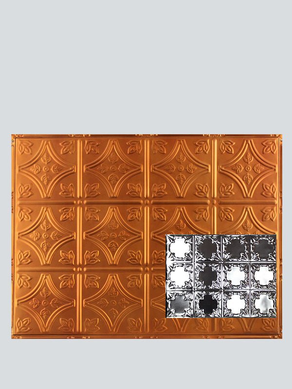 Metal Ceiling Backsplash Tiles - Pattern 137b - Color: Satin Transparent Copper - Size: 18" x 24" - Wall & Ceiling Tiles - Metal Ceiling Express