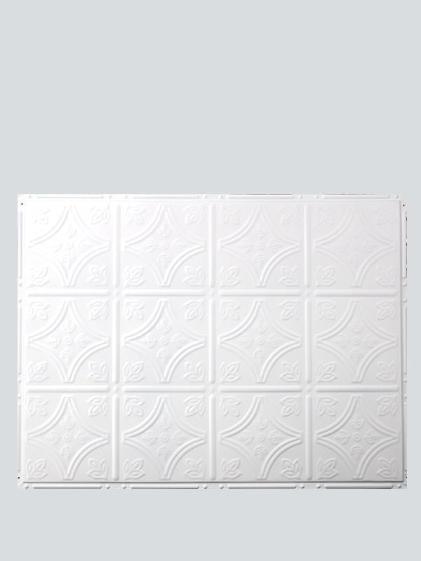 Metal Ceiling Backsplash Tiles - Pattern 103b - Color: Satin White - Size: 18" x 24" - Wall & Ceiling Tiles - Metal Ceiling Express