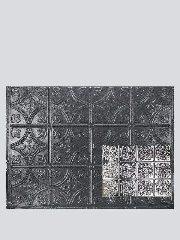 Metal Ceiling Backsplash Tiles | Pattern 127b | Color: Silver Vein | Size: 18" x 24" - Wall & Ceiling Tiles - Metal Ceiling Express