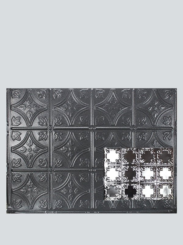 Metal Ceiling Backsplash Tiles | Pattern 137b | Color: Silver Vein | Size: 18" x 24" - Wall & Ceiling Tiles - Metal Ceiling Express