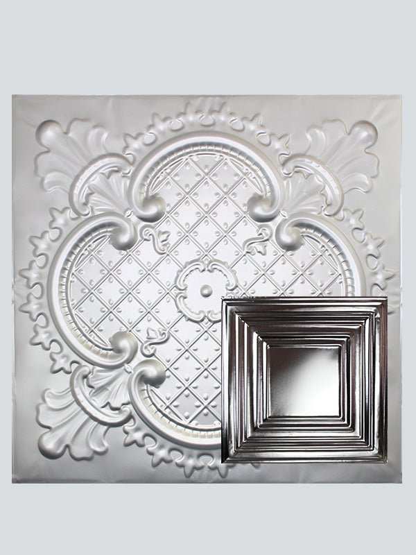 Metal Ceiling Tiles | Pattern 115 | Color: Silver | Size: 24" x 24" - Wall & Ceiling Tiles - Metal Ceiling Express