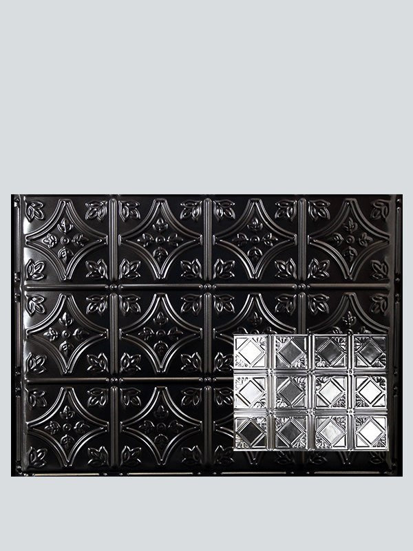 Metal Ceiling Backsplash Tiles | Pattern 119b | Color: Transparent Black | Size: 18" x 24" - Wall & Ceiling Tiles - Metal Ceiling Express