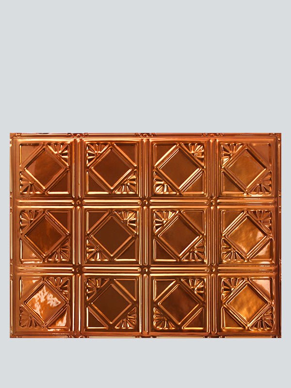 Metal Ceiling Backsplash Tiles | Pattern 119b | Color: Transparent Copper | Size: 18" x 24" - Wall & Ceiling Tiles - Metal Ceiling Express