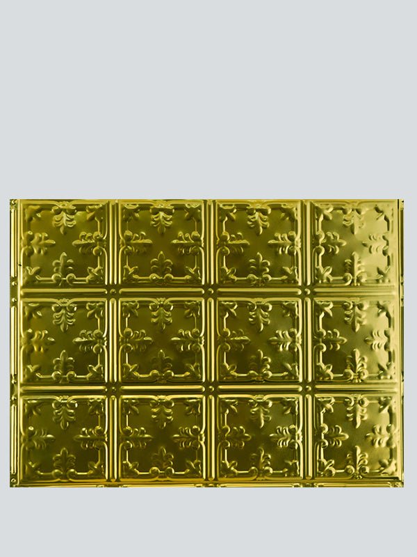 Metal Ceiling Backsplash Tiles | Pattern 121b | Color: Transparent Yellow Gold | Size: 18" x 24" - Wall & Ceiling Tiles - Metal Ceiling Express